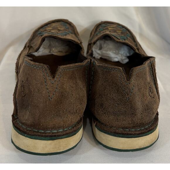 Ariat Womens Cruiser Weave Brown Leather Woven Slip On Loafers Shoes Size 10B - Picture 3 of 5